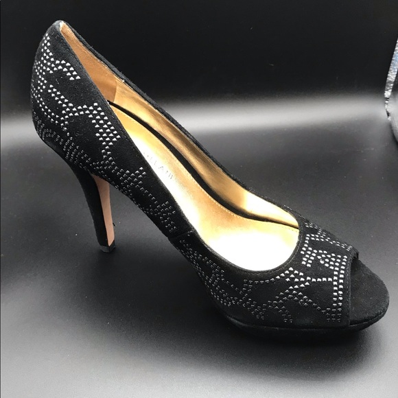 ANTONIO MELANI BLACK ANGELINE PEEPTOE PUMP SIZE 8.5M - Picture 13 of 16
